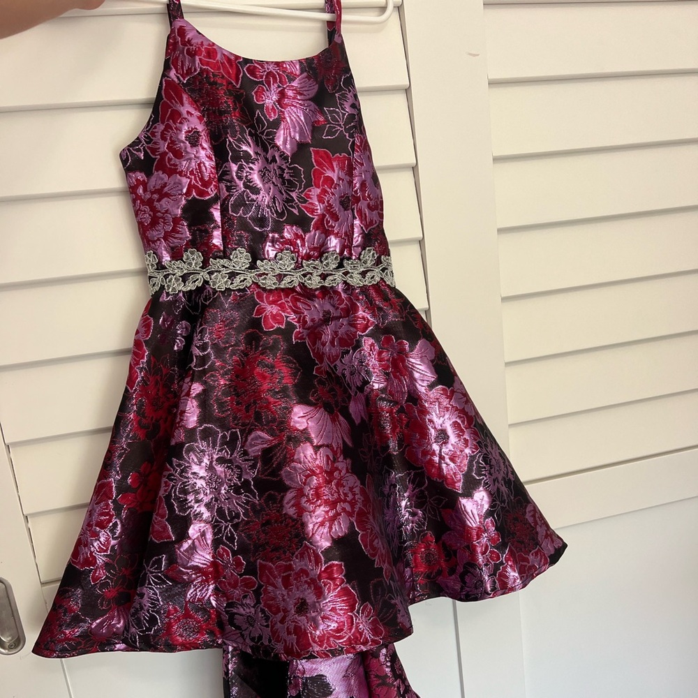 Speechless Kids Pink and Black Floral Dress